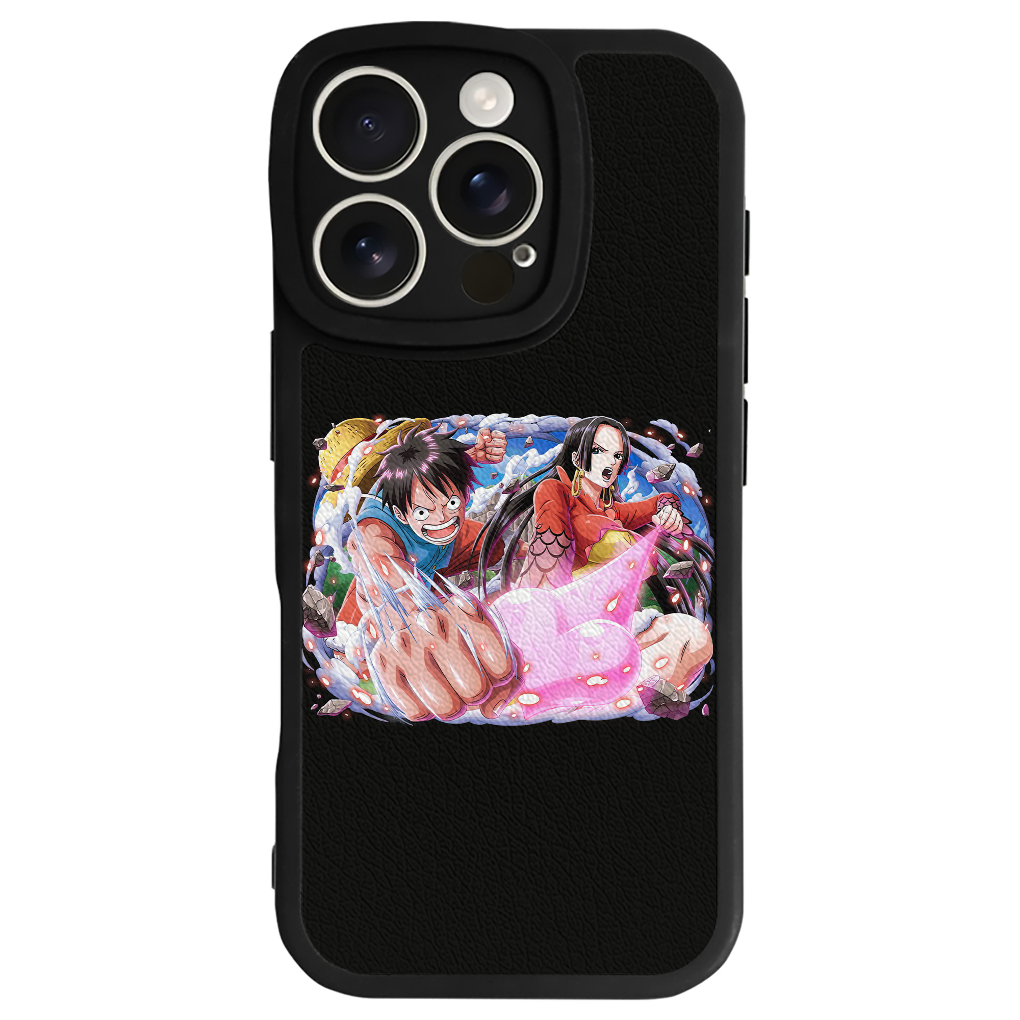 （画像用） ワンピース モンキー・D・ルフィ ONE PIECE Monkey D. Luffy 【iPhone 16シリーズ対応】シリコンスマホケース（レザー調） 材質：シリコン